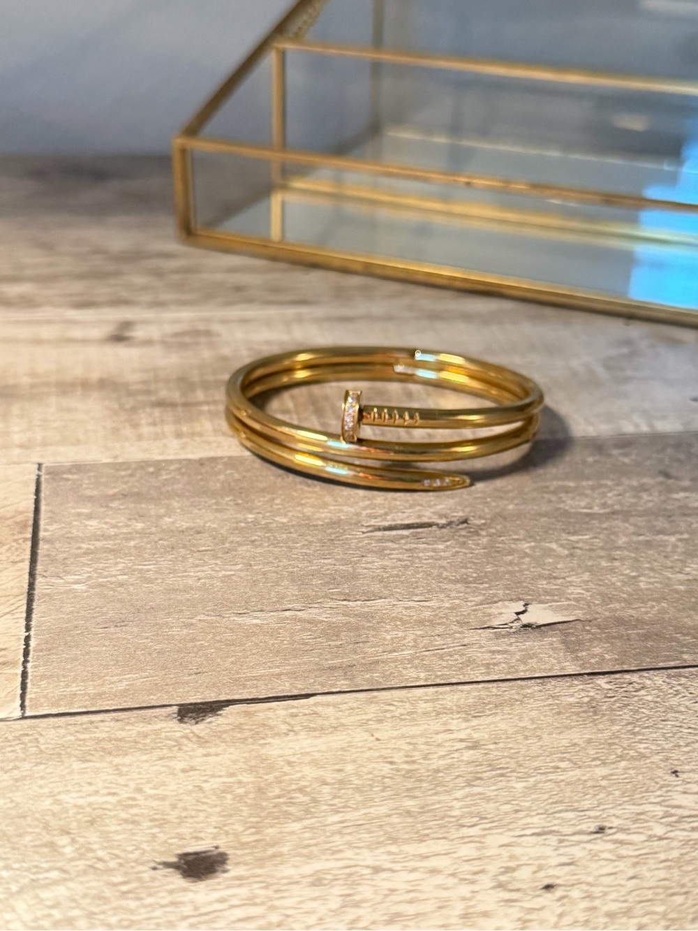 Stainless Steel Nail Bangle Bracelet